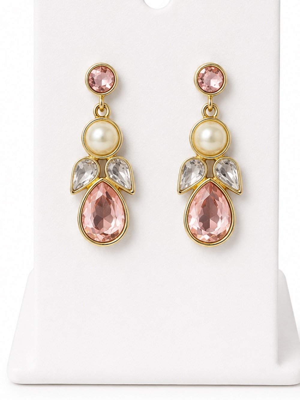 Crystal drop earrings with post back
